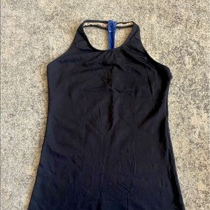 Activewear Tank | Metallic Strap Halter T Back